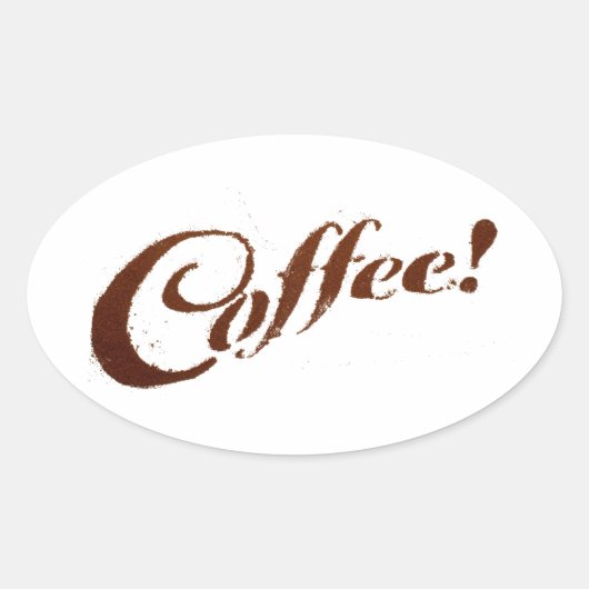 コーヒーグラウンドコーヒー – オーバルステッカー 楕円形シール (正面)