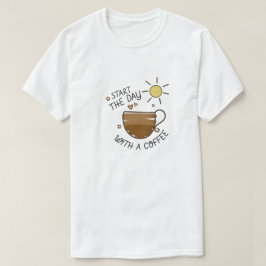 「コーヒーグラフィックTシャツで一日をスタート Tシャツ