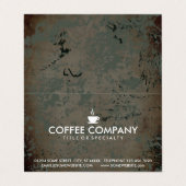 コーヒーグランジな折られたロイヤリティのスタンプカード 名刺 (外部フラット)
