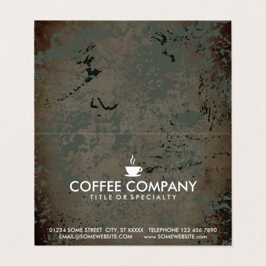 コーヒーグランジな折られたロイヤリティのスタンプカード 名刺 (外部フラット)