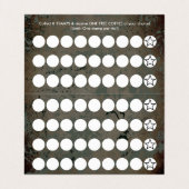 コーヒーグランジな折られたロイヤリティのスタンプカード 名刺 (内部フラット)