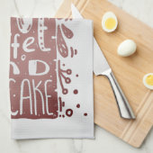 コーヒーケーキを食べ飲む キッチンタオル (四つ折り)