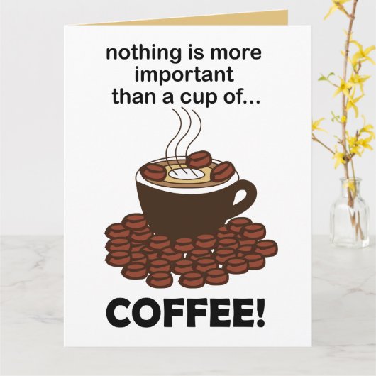 コーヒーコおもしろいーヒー好きコーヒー カード (黄色い花)