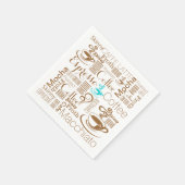 コーヒーコラージュ青褐色 スタンダードカクテルナプキン (角)