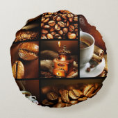 コーヒーコラージュ2 ラウンドクッション (裏面)