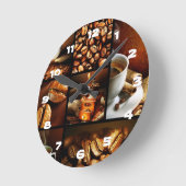 コーヒーコラージュ2 ラウンド壁時計 (傾斜)