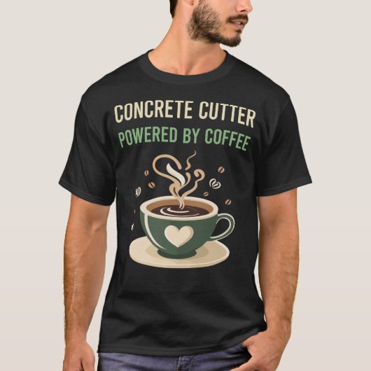 コーヒーコンクリートカッターで駆動される Tシャツ (正面)