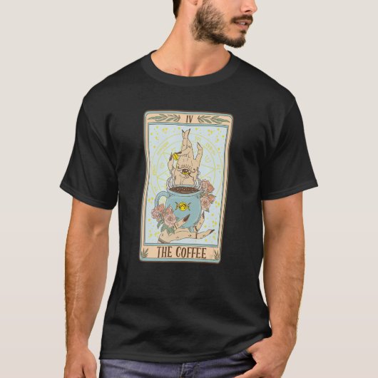 コーヒーコーおもしろいヒータロットカード Tシャツ (正面)