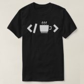 コーヒーコードくもの巣開発者プログラマコーダ Tシャツ (デザイン正面)