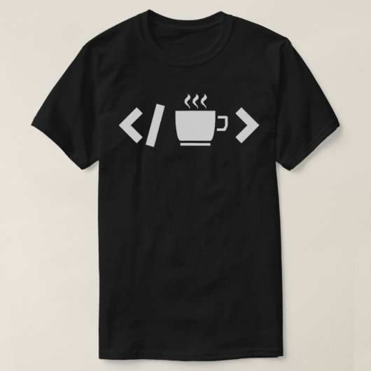 コーヒーコードくもの巣開発者プログラマコーダ Tシャツ (デザイン正面)