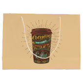 コーヒーコーヒーの引用文で全てが良くなる ラージペーパーバッグ (裏面)