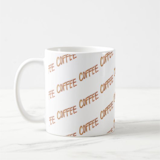 コーヒーコーヒーコーヒーおもしろいタイポグラフィ コーヒーマグカップ (左)