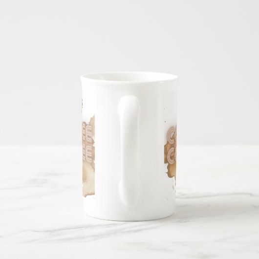 コーヒーコーヒーコーヒーコーヒーコーヒーホワイトマグカップ ボーンチャイナマグカップ (裏面)