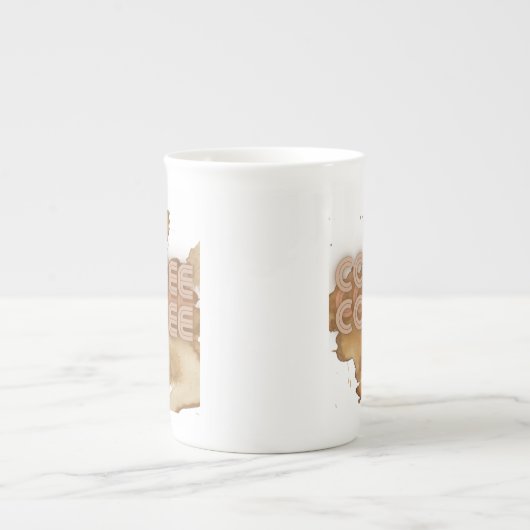 コーヒーコーヒーコーヒーコーヒーコーヒーホワイトマグカップ ボーンチャイナマグカップ (正面)