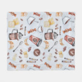 コーヒーコーヒーコーヒー熱 フリースブランケット (正面(横))