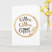 コーヒーコーヒー折りグリーティングカード カード (黄色い花)