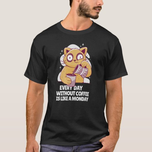 コーヒーコーヒー眠る猫2 Tシャツ (正面)