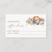 コーヒーコーヒー豆のブライダルシャワーゲーム エンクロージャーカード (正面)