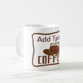 コーヒーサイン、名前の追加 コーヒーマグカップ (正面左)