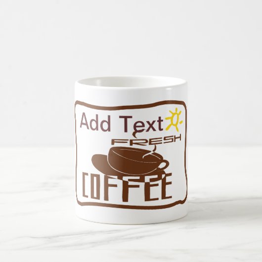 コーヒーサイン、名前の追加 コーヒーマグカップ (中央)