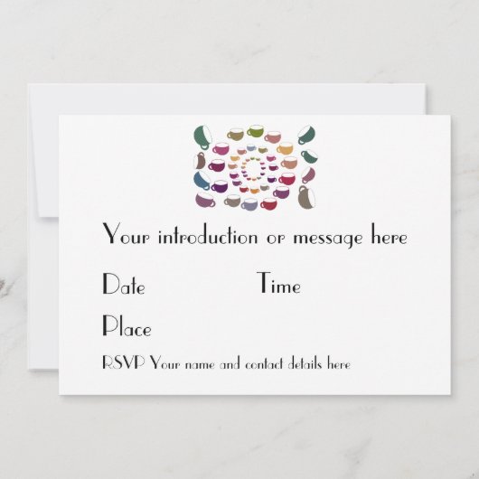 コーヒーサークル招待状カード 招待状 (裏面)