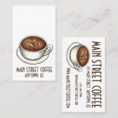 コーヒーシアトルラテコーヒーショップカフェバリスタカップ 名刺 (正面/裏面)