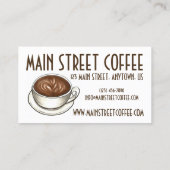 コーヒーシアトルラテコーヒーショップカフェバリスタカップ 名刺 (裏面)