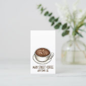 コーヒーシアトルラテコーヒーショップカフェバリスタカップ 名刺 (スタンド正面)