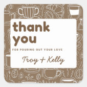 コーヒーシャワーフェイバーステッカー スクエアシール (正面)