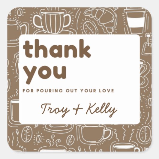 コーヒーシャワーフェイバーステッカー スクエアシール (正面)