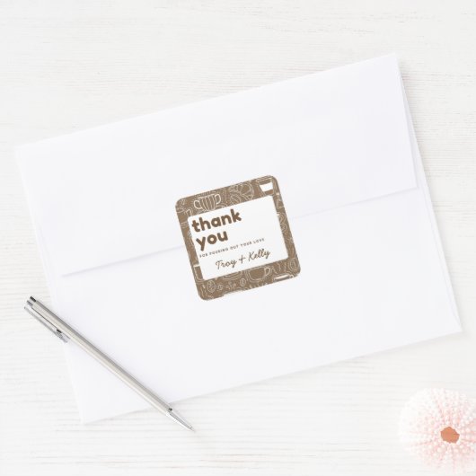 コーヒーシャワーフェイバーステッカー スクエアシール (封筒)