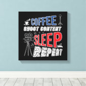 コーヒーシュート内容睡眠リピート キャンバスプリント (インサイチュ (ウッドフロア))