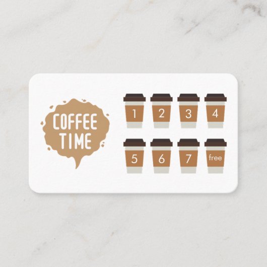 コーヒーショップかわいいロイヤリティカード ロイヤリティカード (正面)