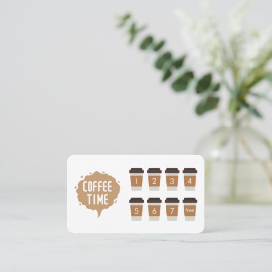 コーヒーショップかわいいロイヤリティカード ロイヤリティカード (スタンド正面)