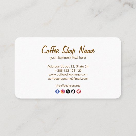 コーヒーショップかわいいロイヤリティカード ロイヤリティカード (裏面)