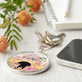 コーヒーショップで化粧をする キーホルダー (側面)