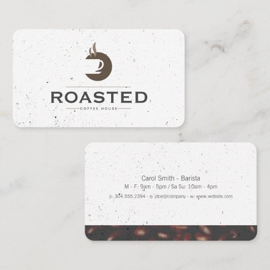 コーヒーショップとコーヒー豆 名刺 (正面/裏面)