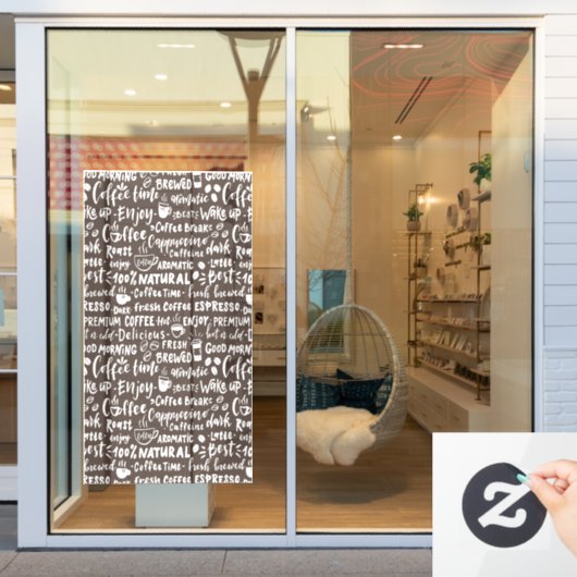 コーヒーショップのウィンドウのデカールモダン、ウィンドウの固定 ウィンドウサイン (店舗窓)