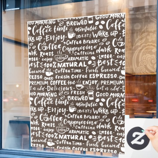 コーヒーショップのウィンドウのデカールモダン、ウィンドウの固定 ウィンドウサイン (カフェ窓)