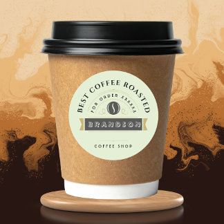 コーヒーショップのオリジナルブランド ラウンドシール