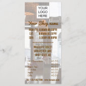 コーヒーショップのカスタマイズ可能な追加フォトメニューテンプレート メニュー (裏面)