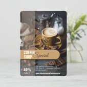 コーヒーショップのセールチラシ 招待状 (スタンド正面)