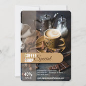 コーヒーショップのセールチラシ 招待状 (正面)