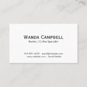 コーヒーショップのパターン | カフェレストラン 名刺 (裏面)