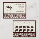 コーヒーショップのパンチカード ロイヤリティカード (正面/裏面)