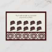 コーヒーショップのパンチカード ロイヤリティカード (裏面)