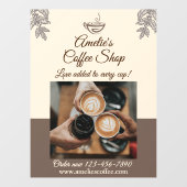 コーヒーショップのビジネスフロントドア広告をカスタマイズ ウィンドウサイン (シート)