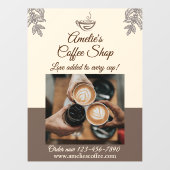 コーヒーショップのビジネスフロントミディアムをカスタマイズする ウィンドウサイン (シート)