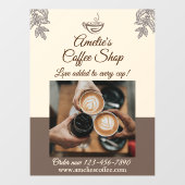 コーヒーショップのビジネスフロントミディアムをカスタマイズする ウィンドウサイン (シート)