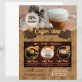 コーヒーショップのフライヤーテンプレート (正面/裏面)